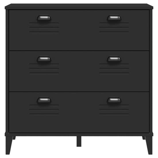 Widnes Wooden Chest Of 3 Drawers In Black Furniture in Fashion