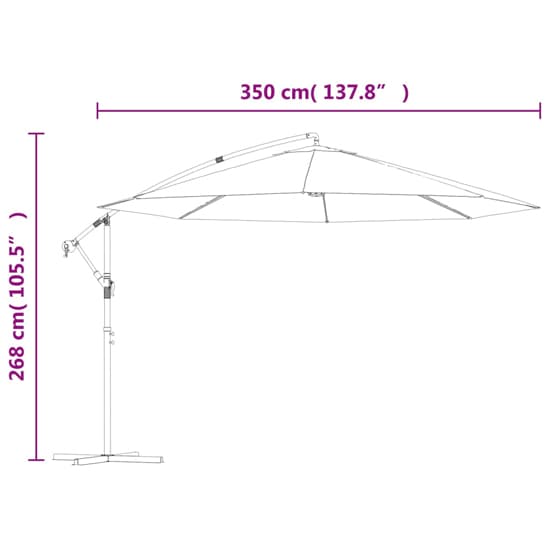 Wilder Cantilever 3.5m Polyester Fabric Parasol In Blue_8