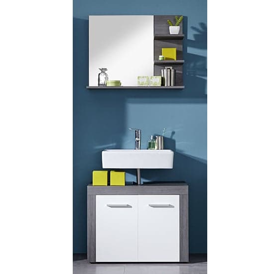 Wildon Bathroom Furniture Set 9 In White And Smoky Silver_1