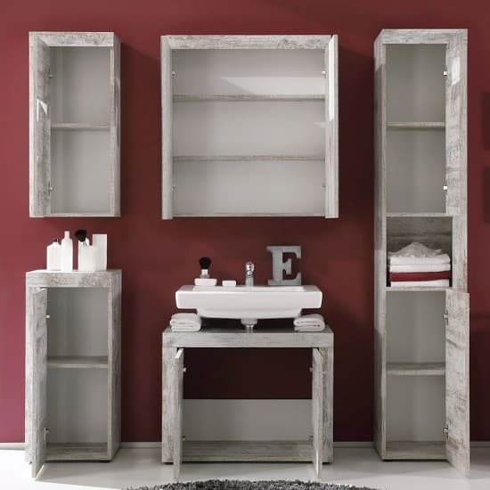Wildon Wooden Bathroom Storage Wall Cabinet In Canyon White Pine_4