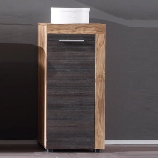 Wildon Bathroom Storage Cabinet In Walnut Touch Wood Dark Brown