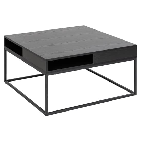 Wilf Melamine Coffee Table Square With Metal Frame In Ash Black_3