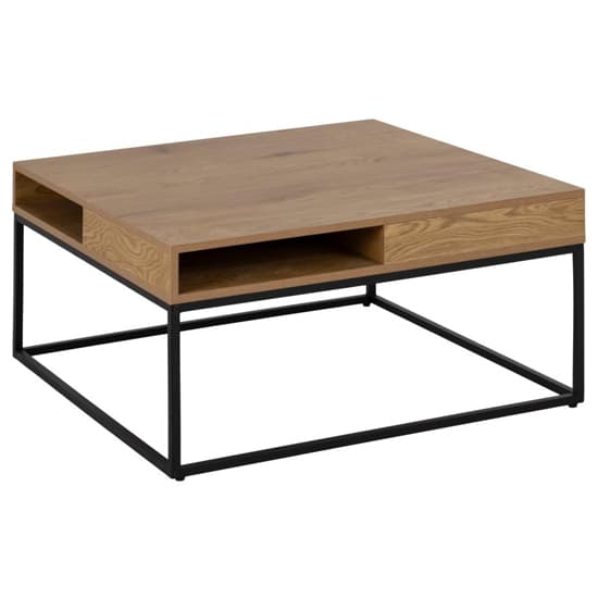 Wilf Melamine Coffee Table Square With Metal Frame In Wild Oak_3