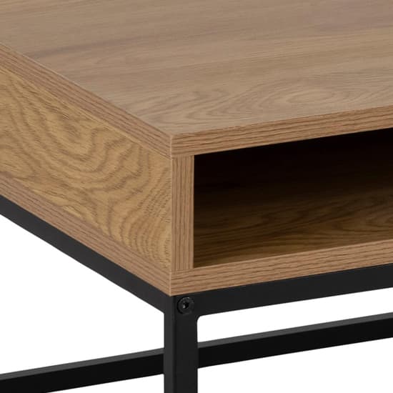 Wilf Melamine Coffee Table Square With Metal Frame In Wild Oak_5