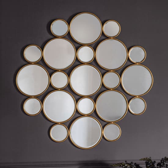 William Circles Wall Mirror In Gold Frame_2