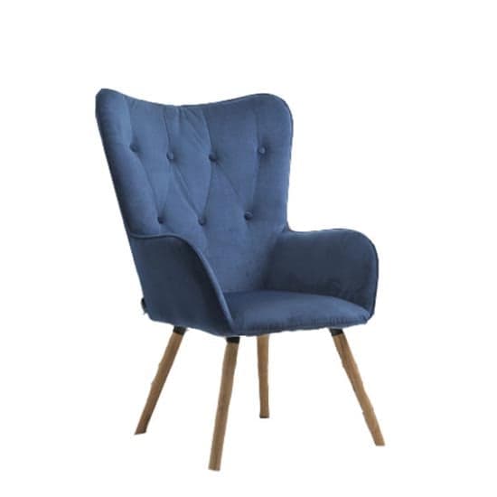 Willow Fabric Bedroom Armchair In Midnight Blue_3