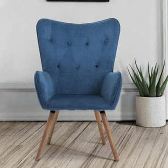Willows Fabric Bedroom Armchair In Midnight Blue_2