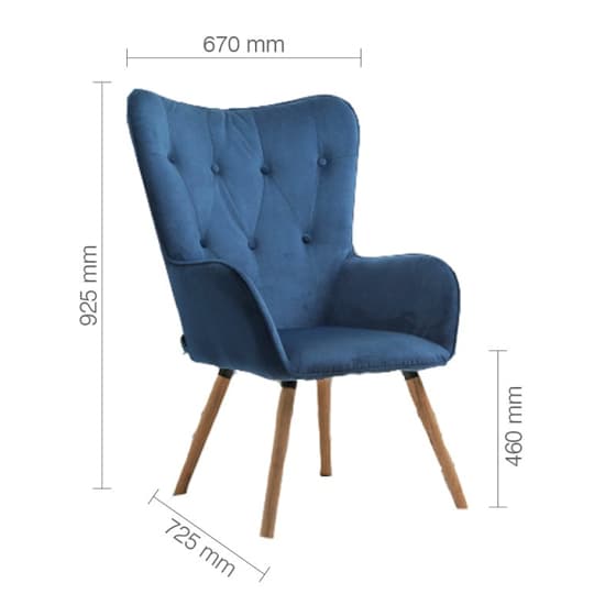 Willows Fabric Bedroom Armchair In Midnight Blue_5