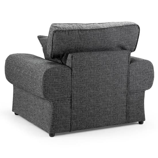 Willy Fabric Armchair In Grey With Scroll Arms_2