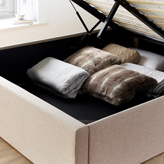 Wilson Fabric Ottoman Storage Double Bed In Oatmeal_6