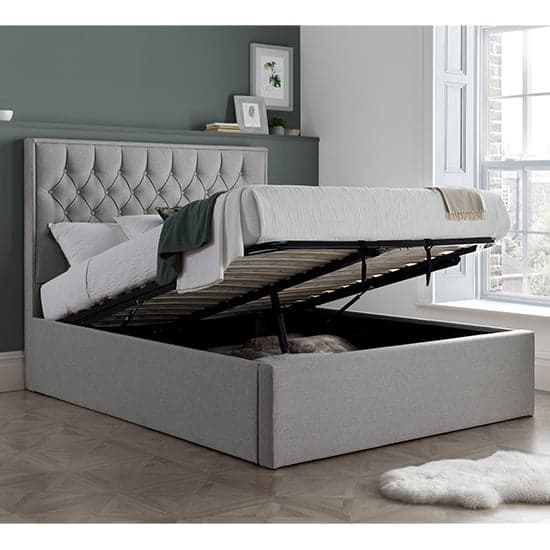 Wilson Fabric Ottoman Storage King Size Bed In Grey_2