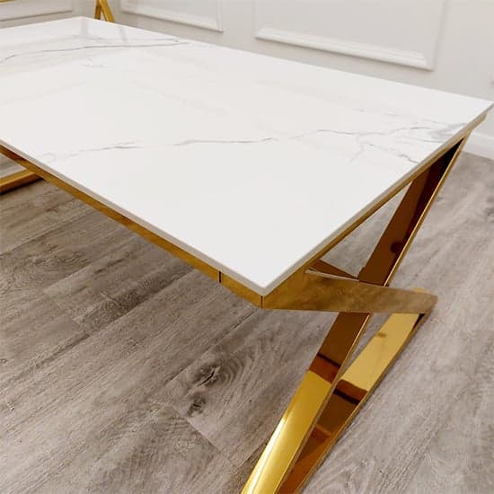 Wilson Polar White Sintered Stone Coffee Table With Gold Base_2