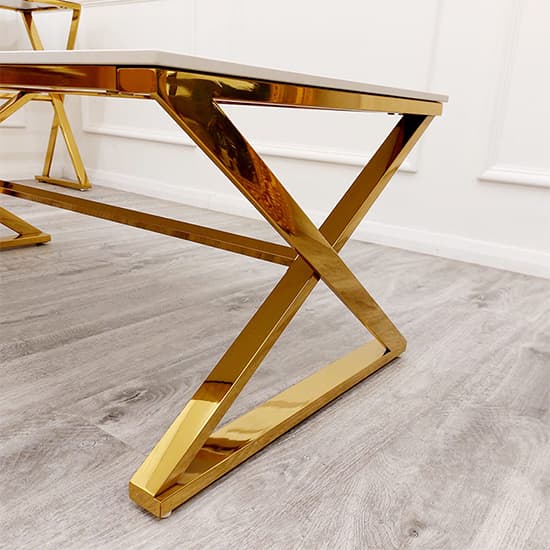 Wilson Polar White Sintered Stone Coffee Table With Gold Base_3