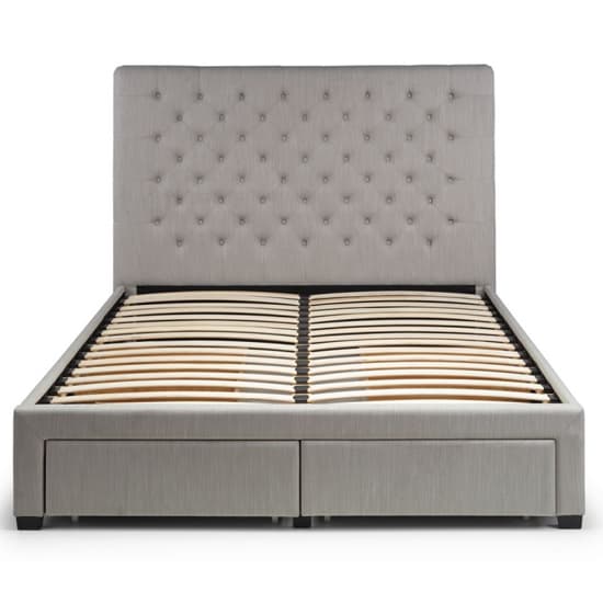 Walsh Linen Fabric Double Bed With 4 Drawers In Grey_5