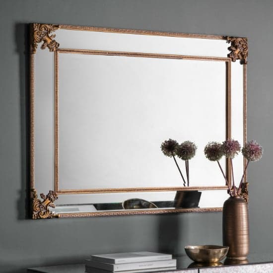 Wilusa Rectangular Wall Mirror In Rustic Gold Frame_1