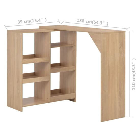 Winnie Wooden Bar Table With Moveable Shelf In Oak_5