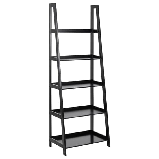 Winooski Wooden Bookcase With 5 Shelves In Black_2