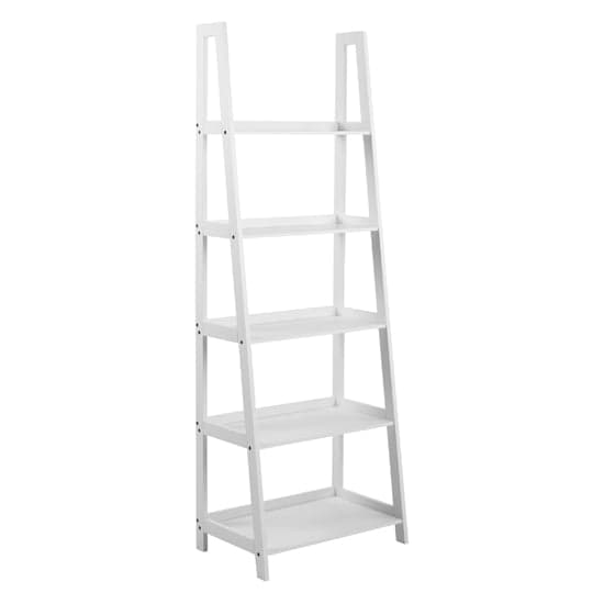 Winooski Wooden Bookcase With 5 Shelves In White_2