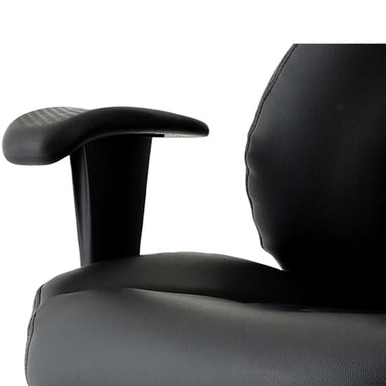 Winsor Leather Office Chair In Black With Headrest_3
