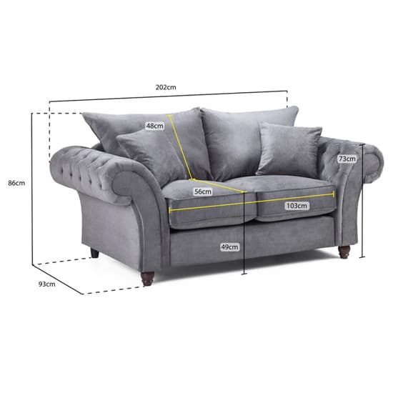 Winston Fabric 2 Seater Sofa In Grey_5