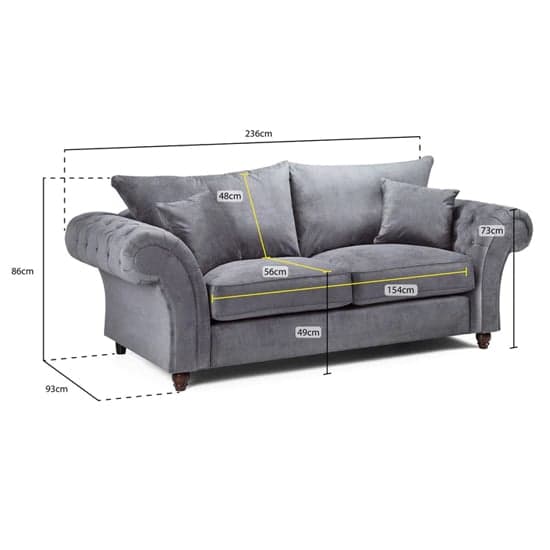 Winston Fabric 3 Seater Sofa In Grey_5
