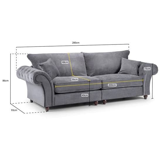 Winston Fabric 4 Seater Sofa In Grey_5