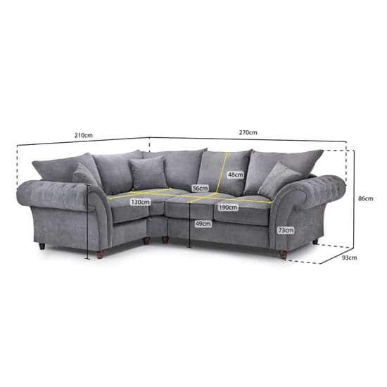Winston Fabric Corner Sofa Left Hand In Grey_5