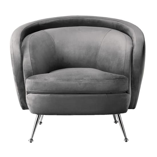 Wisconsin Fabric Tub Chair In Grey With Silver Legs_4