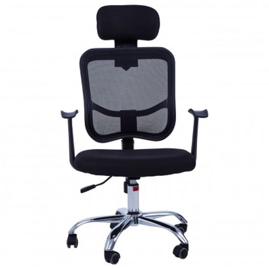Wivon Home And Office Rolling Base Fabric Chair In Black_2