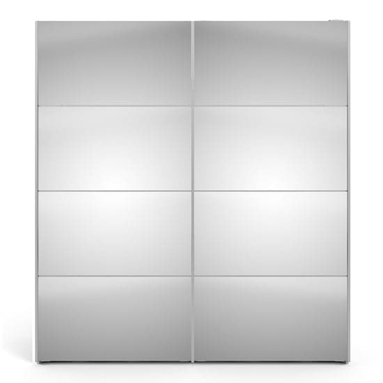 Wonk Mirrored Sliding Doors Wardrobe In White With 5 Shelves_2
