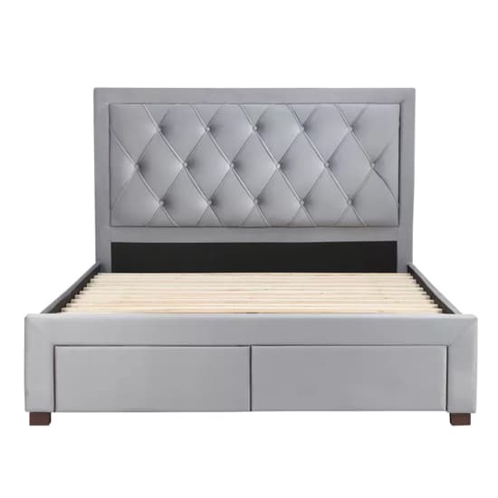 Woodberry Fabric Double Bed With 4 Drawers In Grey_6
