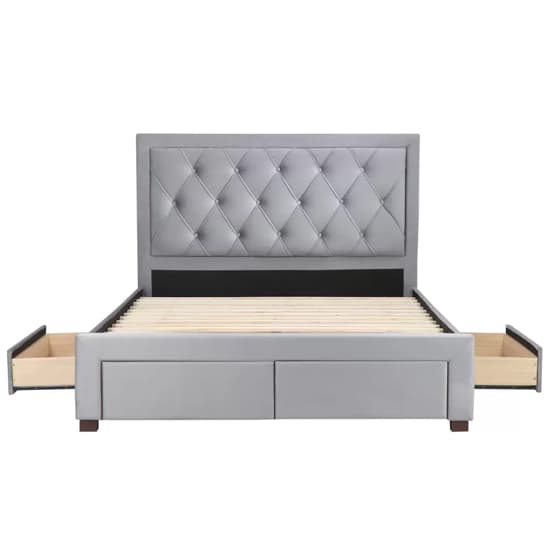 Woodberry Fabric Double Bed With 4 Drawers In Grey_7