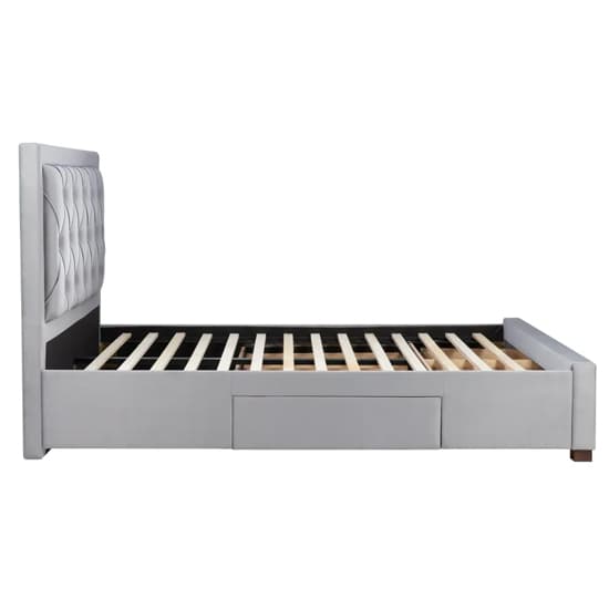 Woodberry Fabric Double Bed With 4 Drawers In Grey_8
