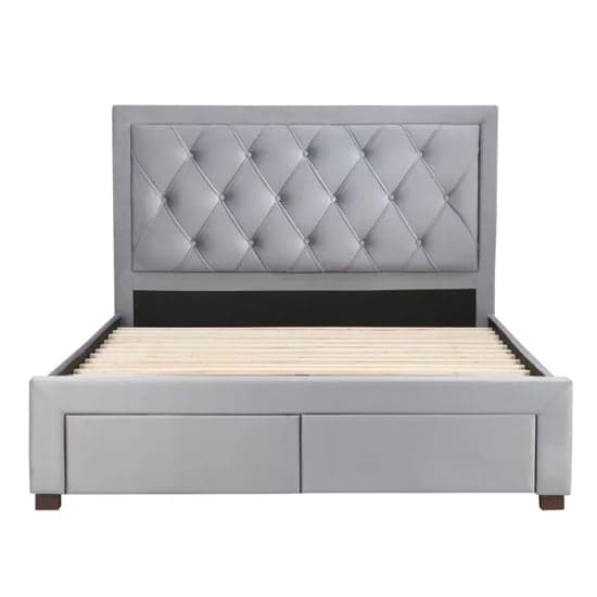 Woodberry Fabric King Size Bed With 4 Drawers In Grey_6