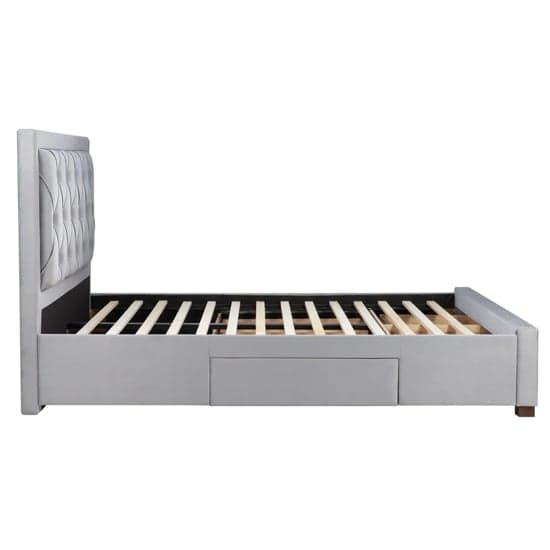 Woodberry Fabric King Size Bed With 4 Drawers In Grey_8