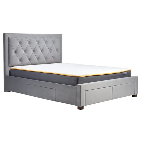 Woodberry Fabric Super King Size Bed With 4 Drawers In Grey_3