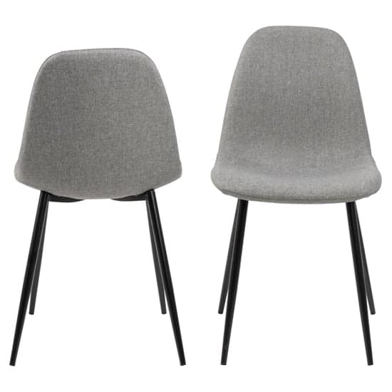 Woodburn Light Grey Fabric Dining Chairs With Metal Leg In Pair_2