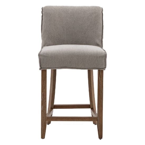 Worland Grey Fabric Bar Chairs With Wooden Legs In Pair_2