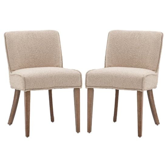 Worland Taupe Fabric Dining Chairs With Wooden Legs In Pair_1
