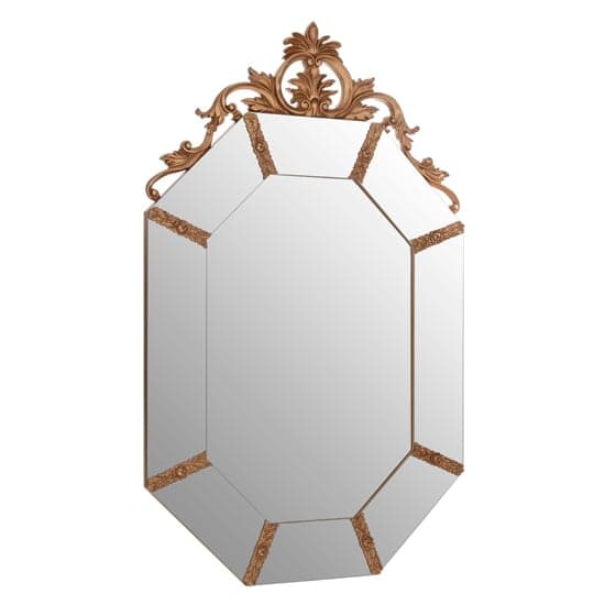 Wrexo Octagonal Acanthus Leaf Wall Mirror In Gold_2