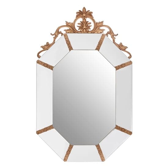 Wrexo Octagonal Acanthus Leaf Wall Mirror In Gold_1