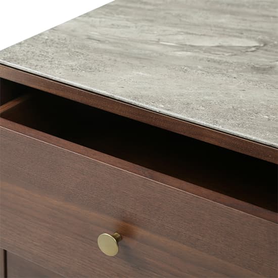 Wyatt Wooden Bedside Cabinet With Marble Effect Glass Top_4