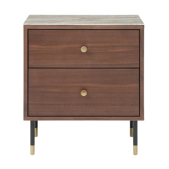 Wyatt Wooden Bedside Cabinet With Marble Effect Glass Top_1