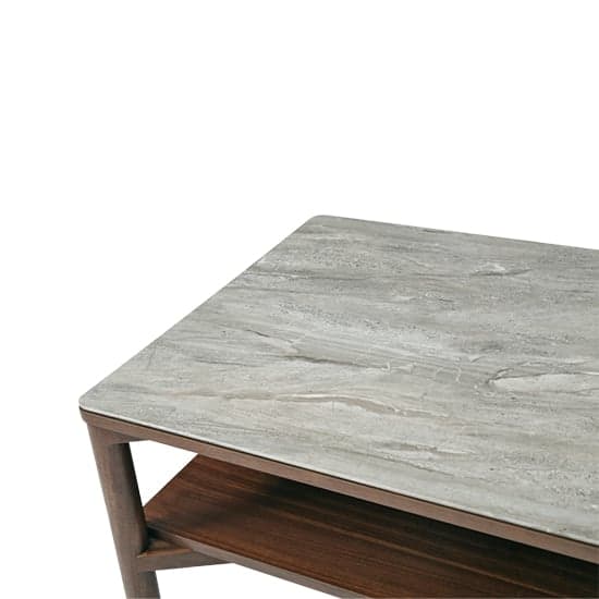 Wyatt Wooden Coffee Table And Shelf With Marble Effect Glass Top_4