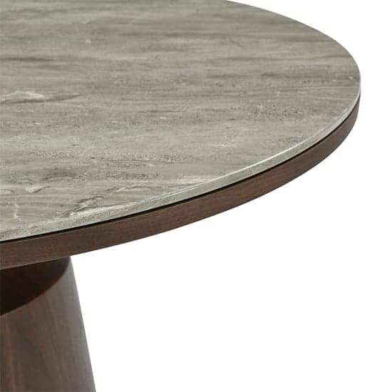 Wyatt Wooden Dining Table Circular With Marble Effect Glass Top_2