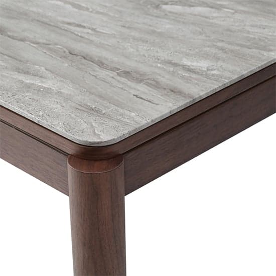 Wyatt Wooden Dining Table Small With Marble Effect Glass Top_4
