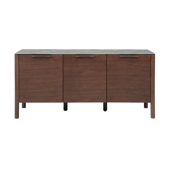 Wyatt Wooden Sideboard And 3 Doors With Marble Effect Glass Top_1