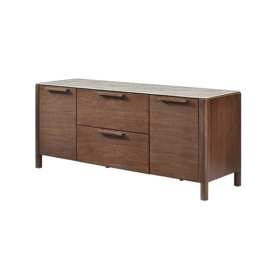 Wyatt TV Stand 2 Doors 2 Drawers With Marble Effect Glass Top_2