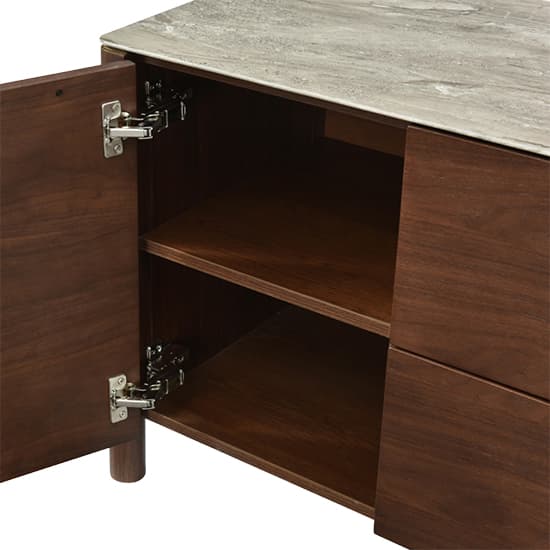 Wyatt TV Stand 2 Doors 2 Drawers With Marble Effect Glass Top_7