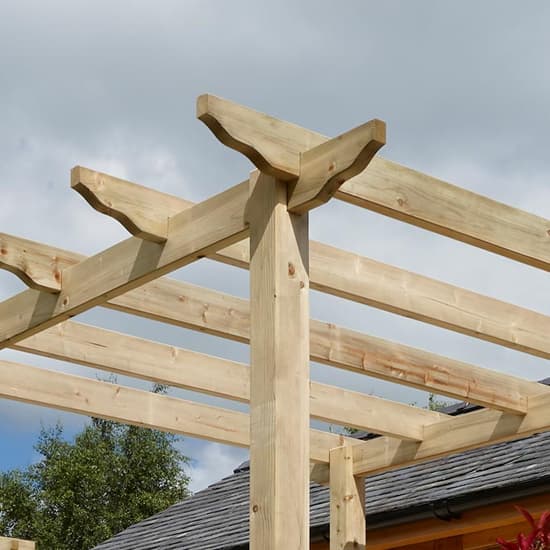 Wymondham Wooden Traditional Pergola Canopy In Natural Timber_3